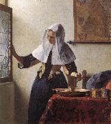 Jan Vermeer Young Woman with a Water Jug painting
